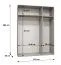 Kleiderschrank | Farbe: Schwarz | 3 Spiegeltüren | 2 Fächer | 2 Kleiderstangen | Maße: 150 x 52 x 202 cm | Griffe: Schwarz | Soft-Close-Funktion | ABS-Kantenschutz