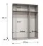 Kleiderschrank | 3 Türen | Farbe: Schwarz | Griffe: Schwarz | Maße: 150 x 52 x 202 cm | 2 Kleiderstangen | 2 Fächer | Drehtürenschrank