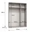 Drehtürenschrank / Kleiderschrank 1,5 Meter breit Eiger 71, Farbe: Weiß, eine Spiegeltür, zwei Kleiderstangen, Griffe: Gold, Soft-Close-Funktion, zwei Fächer