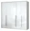 Drehtürenschrank / Kleiderschrank mit Rahmen Siumu 24, Farbe: Weiß / Weiß Hochglanz - 226 x 232 x 60 cm (H x B x T)