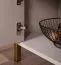 Moderner TV-Schrank / TV-Möbel mit einen offenen Fach Barbe 24, mit zwei Türen, drei Fächer, Farbe: Kaschmir, Maße: 51,5 x 177 x 40 cm, ABS-Kantenschutz, eine Schublade, Griffe: Gold, sehr Langlebig