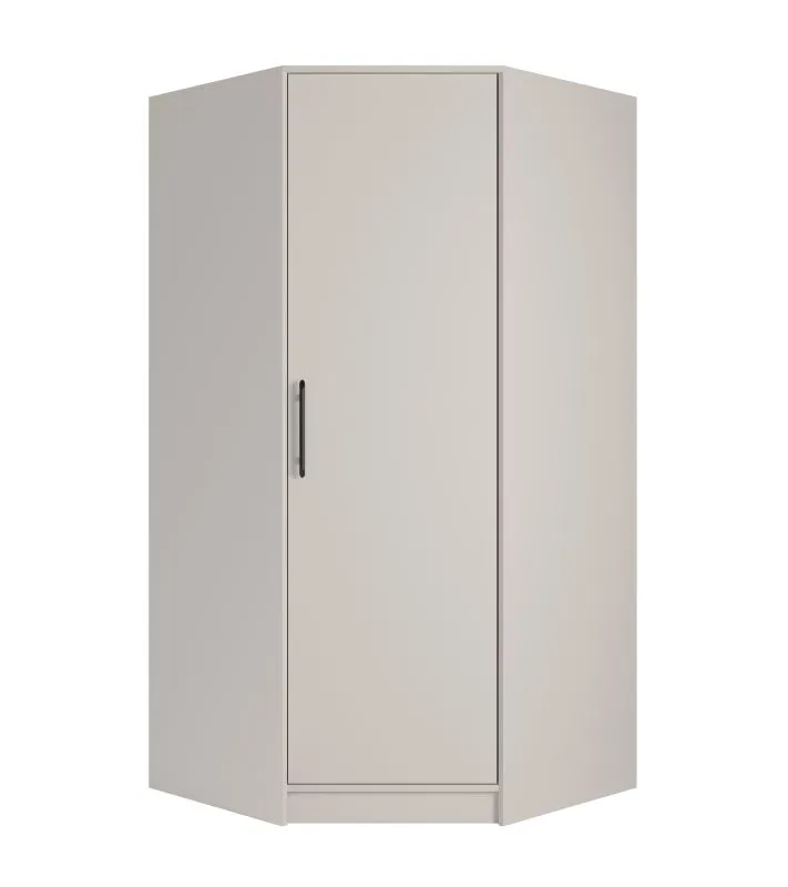 Eckschrank mit genügend Stauraum Hannut 09, Farbe: Kaschmir, beidseitig montierbar, Maße: 190 x 95 x 95 cm, zwei Kleiderstangen, sechs Fächer