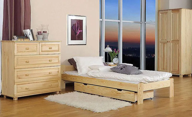 Kiefer Massivholz Bettgestell 80 x 200 cm Natur Abbildung