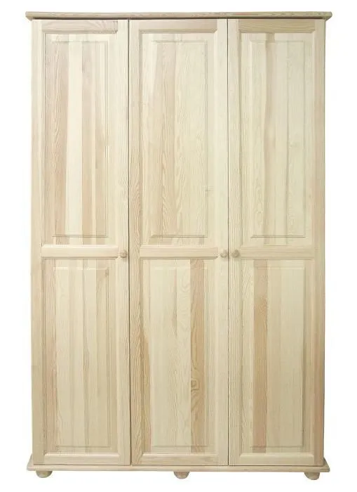 Kleiderschrank massiv Natur 195x135x59 cm Abbildung