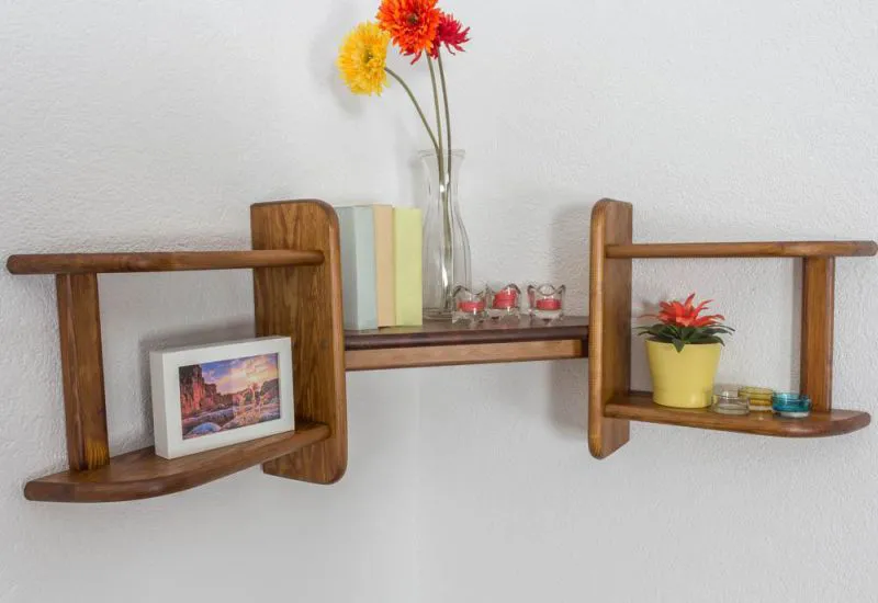 Bücherregal - 75 cm breit, Kiefer Holz-Massiv, Farbe: Eiche Abbildung