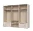Sechstüriger Kleiderschrank mit LED-Rahmen Neiafu 80, vier Schubladen, drei Kleiderstangen, fünf Einlegeböden, Maße: 226 x 277 x 60 cm, hochwertige Verarbeitung