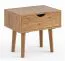 Nachtkästchen Minnu 09 aus Wildeiche, massiv, geöltes Holz, 1 Schublade mit integriertem Soft-Close-System, minimalistisch, 50 x 55 x 40 cm, stilvoll