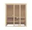 Indoor-Sauna Ruhetraum 02 | 183 x 154 cm | Elementsauna | Höhe 201 cm | Glastür aus gehärtetem Sicherheitsglas | Fensterelemente mit 2-fach-Verglasung | inkl. Banksystem