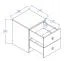Schreibtischschrank Sirte 09, Farbe: Eiche / Weiß / Grau Hochglanz - Abmessungen: 50 x 40 x 40 cm (H x B x T)