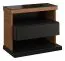 Nachtkommode "Postira" 45, Farbe: Walnuss / Schwarz, teilmassiv - Abmessungen: 45 x 52 x 35 cm (H x B x T)