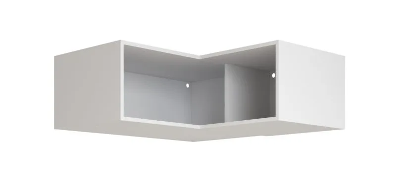 Aufsatz für Eckkleiderschrank | Farbe: Weiß | rechts Eckrahmen | Maße: 108,5 x 55 x 38,5 cm