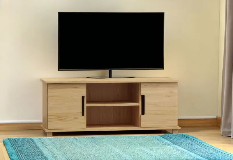 TV-Unterschrank Kiefer massiv Vollholz natur 006 - Abmessung 55 x 140 x 47 cm (H x B x T)