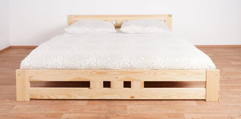 Doppelbett / Gästebett 39 inkl. Lattenrost, Farbe: Natur, massiv - 160 x 200 cm (B x L)