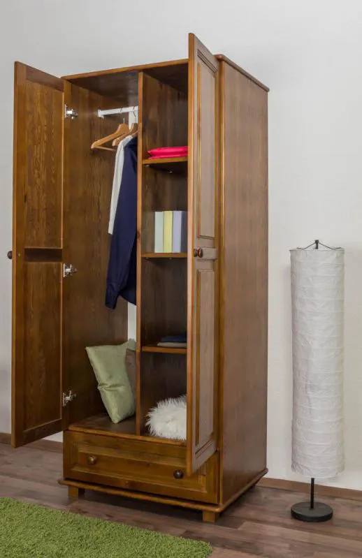 Schrank 80 cm breit, Farbe: Eiche, Kiefer Massiv Abbildung