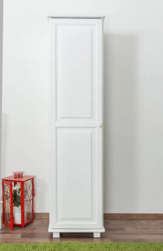 Vollholz-Kleiderschrank, Farbe: Weiß 190x47x60 cm Abbildung