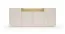 Kommode | Farbe: Beige / Eiche Cremona | 4 Drehtüren | inkl. LED-Beleuchtung | 9 Fächer | 203 x 40 x 83 cm | Push-to-open Funktion | Sideboard | ABS-Kanten