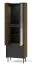 Vitrine Mairenke 03, Farbe: Walnuss / Schwarz matt - Abmessungen: 191 x 59 x 40 cm (H x B x T)