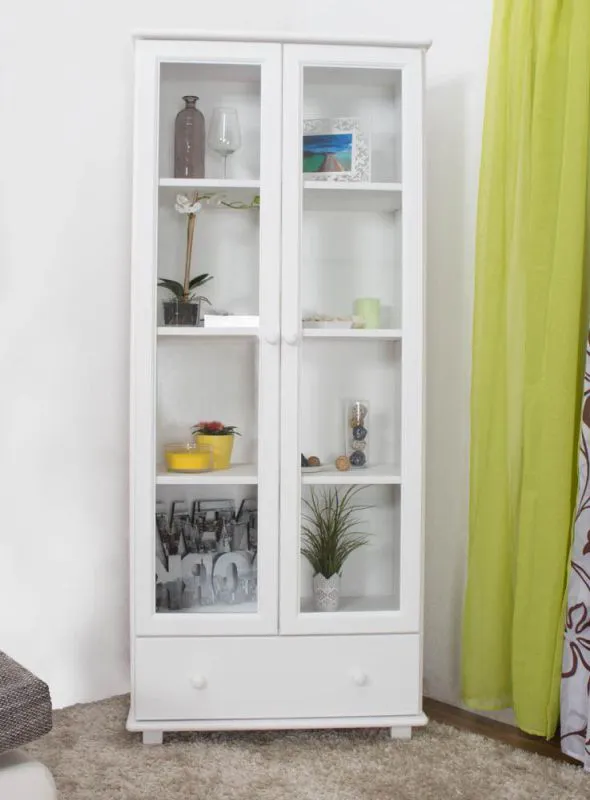 Vitrine in weiß, 80 cm breit Abbildung