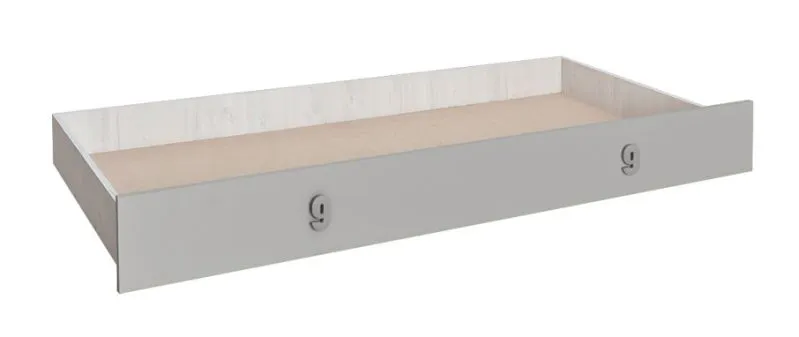 Bettkasten für Bett Luis, Farbe: Eiche Weiß / Grau - 80 x 190 cm (B x L)