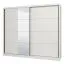 Schiebetürenschrank 2,5 Meter breit Apatin 06, Farbe: Weiß, zwei Kleiderstangen, 10 Fächer, Maße: 215,5 x 251 x 60 cm, Spiegel, ABS-Kantenschutz