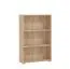 Regal Knide 04, Farbe: Eiche Sonoma, drei Fächer, ABS-Kantenschutz, stabil, Bücherregal, Maße: 107,5 x 70 x 24,5 cm, für Wohnzimmer