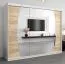 Schiebetürenschrank / Kleiderschrank Calvitero 06 mit Spiegel, Farbe: Weiß matt / Eiche Sonoma - Abmessungen: 200 x 250 x 62 cm ( H x B x T)