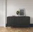 Wohnzimmer Komplett - Set M Worthing, 4-teilig, Farbe: Schwarz / Gold