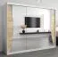 250 cm breiter Kleiderschrank mit 3 Türen | 10 Fächer | Farbe: Sonoma Eiche / Weiß Abbildung