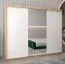 Großer 250 cm breiter Kleiderschrank mit 10 Fächern und 3 Türen | Farbe: Sonoma Eiche / Weiß Abbildung