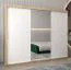 250 cm breiter Schiebetürenschrank mit 3 Türen | 10 Fächer | 2 Kleiderstangen | Farbe: Sonoma Eiche / Weiß Abbildung