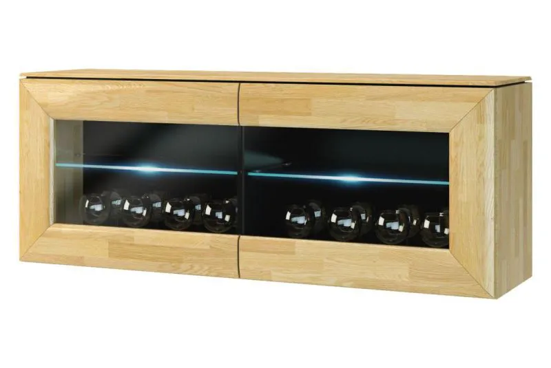Wandschrank Eiche / Schwarz 48x122x35 cm Abbildung