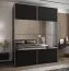 Kleiderschrank / Schiebetürenschrank | 245,5 x 190 x 64 cm | 2 Schiebetüren | 2 Kleiderstangen | 11 Fächer | Spiegel | Soft-Close | Farbe: Schwarz