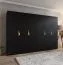 Drehtürenschrank / Kleiderschrank | Farbe: Schwarz | 3 Meter breit | 6-Türig | Griffe: Gold | 4 Fächer | Maße: 300 x 52 x 202 cm | 4 Kleiderstangen