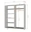 Kleiderschrank / Schiebetürenschrank | mit Spiegel | Eiche / Weiß | Cuillin 09 | 218 x 183 x 61 cm | 2 Türen | 6 Fächer | Front in Holzoptik