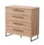 Schlafzimmer Komplett - Set A Crina, 6-teilig, Farbe: Eiche Artisan / Grau, ABS-Kanten, ein Doppelbett, zwei Nachtkommoden, eine Kommode, ein Kleiderschrank und ein Spiegel