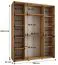 Kleiderschrank Tharo mit Schiebetüren in Eiche/Schwarz gehalten, 235,2 x 190 x 45 cm, viel Stauraum, auch für Wohnzimmer geeignet, Einlegeböden