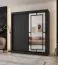 Schiebetürenschrank | Schwarz Matt | 10 Fächer | 2 Kleiderstangen | hochwertig Verarbeitet | 180 x 62 x 200 cm | Kleiderschrank | Spiegeltür | modernes Design