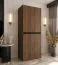 Kleiderschrank / Drehtürenschrank | Farbe: Walnuss Warmia | 4 Drehtüren | 3 Fächer | Soft-Close Funktion | 1 Kleiderstange | 90 x 52 x 203 cm | für Schlafzimmer