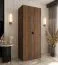 Drehtürenschrank / Kleiderschrank | Farbe: Walnuss Warmia | 4 Drehtüren | 3 Fächer | 1 Kleiderstange | 80 x 52 x 203 cm | für Schlafzimmer | Soft-Close Funktion