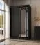 Kleiderschrank | Schwarz Matt | 5 Fächer | 2 Kleiderstangen | hochwertig Verarbeitet | 120 x 62 x 200 cm | Schiebetürenschrank | Spiegeltür | modernes Design