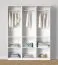 Offener Kleiderschrank | 3 Kleiderstangen | Farbe: Weiß | 4 Fächer | Maße: 154 x 55 x 196 cm | einfaches Design | 6 Holzeinlegeböden | für Ankleidezimmer
