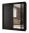 Kleiderschrank | 1 Spiegeltür | Farbe: Schwarz Matt | hochwertig Verarbeitet | 180 x 62 x 200 cm | Schiebetürenschrank | 10 Fächer | 2 Kleiderstangen
