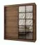 Kleiderschrank / Schiebetürenschrank | Farbe: Walnuss Warmia | 10 Fächer | 2 Kleiderstangen | hochwertig Verarbeitet | 180 x 62 x 200 cm | dekorative Spiegeltür