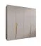 Drehtürenschrank | 4-Türig | Farbe: Kaschmir | 2 Fächer | Soft-Close-Funktion | 2 Kleiderstangen | Griffe: Gold | Maße: 200 x 52 x 202 cm | Kleiderschrank | ABS-Kanten