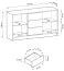 Kommode mit stylischen Design Leeds 09, Farbe: Graphit - Abmessungen: 86 x 155 x 45 cm (H x B x T), mit drei Schubladen