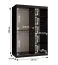 Kleiderschrank | Schwarz Matt | 5 Fächer | 2 Kleiderstangen | hochwertig Verarbeitet | 120 x 62 x 200 cm | Schiebetürenschrank | Spiegeltür | modernes Design