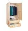 Kleiderschrank Holz natur 010 - Abmessung 190 x 90 x 60 cm (H x B x T)