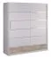 Schiebetürenschrank / Kleiderschrank Sidonia 08, Farbe: Eiche / Weiß - Abmessungen: 220 x 149 x 62 cm (H x B x T)
