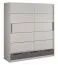 Schiebetürenschrank / Kleiderschrank Sidonia 09, Farbe: Eiche weiß / Anthrazit - Abmessungen: 220 x 200 x 62 cm (H x B x T)
