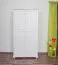 Kleiderschrank | 2 Drehtüren | 1 Schublade | 1 Fach | mit Kleiderstange | 102 cm breit | Massivholz | Farbe: Weiß Abbildung